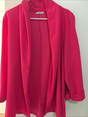 JODIFL Hot Pink Open-Front Draped Blazer